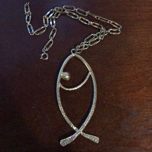 Jesus Fish Necklace Costume Jewelry Brass?